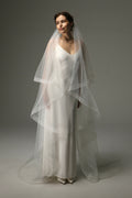 Two Tier Cathedral Wedding Veil with Horsehair Trim