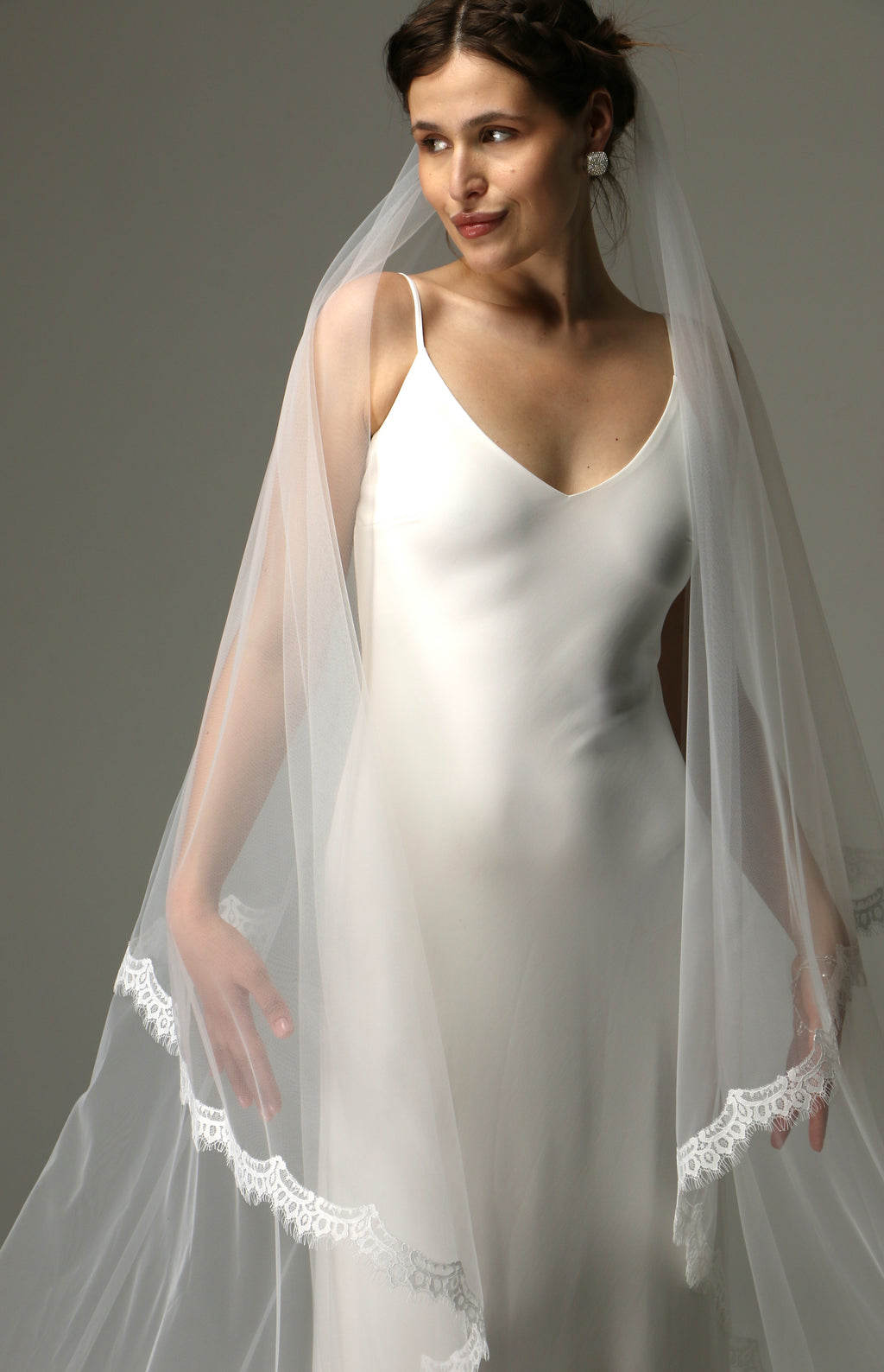 Two Tier Chantilly Lace Wedding Veil – Cathedral Bridal Veil