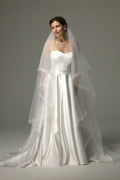 Sparkle Cathedral Wedding Veil – Two Tier Veil with Horsehair Trim